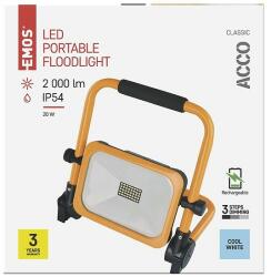 EMOS Profi LED reflektor ACCO, keretes-hordozható, 6600mAh 2000lm IP54 hideg fehér