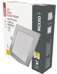 EMOS LED süllyesztett lámpatest NEXXO, négyzet, ezüst, 12W, CCT - dellaprint