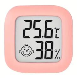  Ag355c szobahőmérő higrométer rózsaszínű