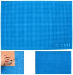 Verk Group Öngyógyító modellező vágószőnyeg sablonokkal, kétoldalas, 60x90 cm, kék