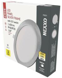 EMOS LED süllyesztett lámpatest NEXXO, kerek, ezüst, 18W, CCT - dellaprint