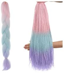 Soulima Szintetikus hajfonatok, 60 cm, rózsaszín-kék-lila