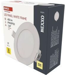 EMOS LED süllyesztett lámpatest NEXXO, kerek, fehér, 7W, meleg fehér