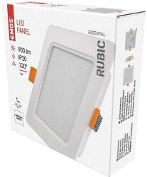 EMOS LED süllyesztett lámpatest RUBIC, négyzet, fehér, 9W, természetes fehér