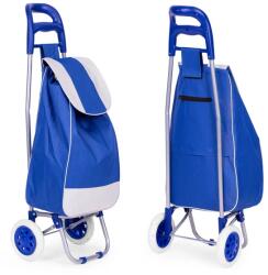  Bevásárlókocsi, 25 literes zsák, kerekeken, fém váz, gumikerekek, kék ModernHome | PGJSFC016 KÉK