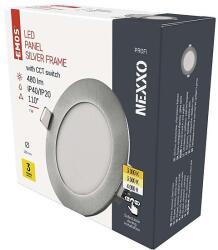EMOS LED süllyesztett lámpatest NEXXO, kerek, ezüst, 7W, CCT