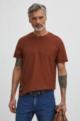 Medicine tricou din bumbac barbati, culoarea maro, cu imprimeu ZPYH-TSM505_89X