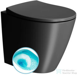 SAPHO GSI MODO álló WC, alsó/hátsó kifolyású, Swirlflush, 37x52cm, duál matt fekete (981026) (981026) - furdoszoba-szaniter