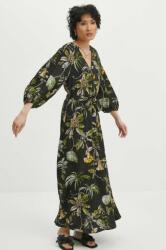 MEDICINE rochie din amestec de in culoarea negru, maxi, evazată ZPYH-SUD700_99D (RS24.SUD700)