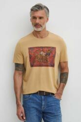 Medicine tricou din bumbac barbati, culoarea bej, cu imprimeu ZPYH-TSM507_80X