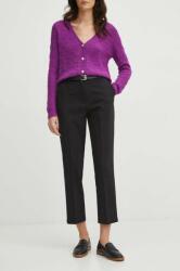 Medicine pantaloni femei, culoarea negru, fason chinos, high waist ZPYH-SPD202_99X