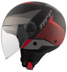 MT Helmets Cască de motocicletă deschisă MT 0F501 Street Poke B5 Rojo negru-gri-roșu (MT1105951153)