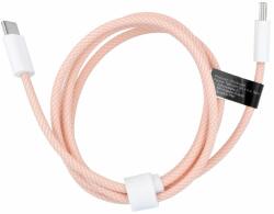 Univerzális kábel - Type-C (USB-C) / Type-C (USB-C) pink szövet kábel 1m, 60W