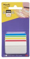 3M Jelölőcímke, műanyag, megerősített, döntött, 4x6 lap, 50, 8x38, 1 mm, 3M POSTIT, vegyes színek (LPJ686A1) - irodaoutlet