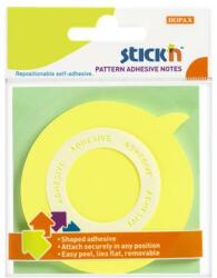 STICK N Öntapadó jegyzettömb, buborék alakú, 70x70 mm, 50 lap, STICK N, sárga (SN21544) - irodaoutlet