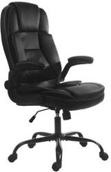  Főnöki szék, textil bőrborítás, felhajtható karfa, "Continental", fekete (BBSZV414)