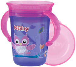 NUBY Wonder Cup 360 Tanulópohár 240 ml 6 hó+ (lila - bagoly)