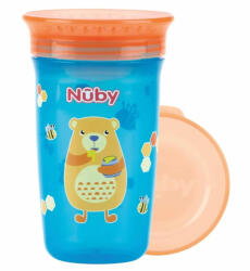 NUBY Wonder Cup 360 Ivópohár 300 ml 12 hó+ (világoskék - maci)