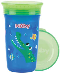 NUBY Wonder Cup 360 Ivópohár 300 ml 12 hó+ (kék - krokodil)