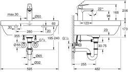 GROHE Euro Ceramic Mosdókagyló garnitúra 60+ mosdócst (39642KW0)