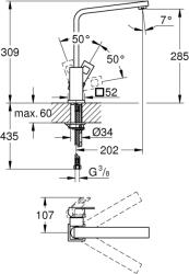 GROHE Eurocube Egykaros mosogatócsaptelep