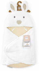 Doudou Plüss fehér takaró kapucnival Happy Wild 70 cm
