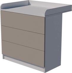  Bajka Duo 3 fiókos 70-es pelenkázószekrény PUSH OPEN rendszerrel - Fehér/szürke