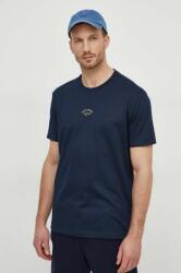 Paul&Shark pamut póló sötétkék, férfi, nyomott mintás, 24411033 - sötétkék XL