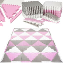 Malatec Puzzle habszivacs szőnyeg, vízálló, rózsaszín/szürke/fehér, 157 x 127 cm