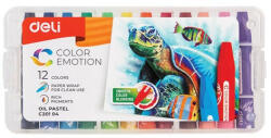 Deli Olajpasztell Deli Color Emotion hatszögletű 12 db-os műanyag dobozban (DEC20104)