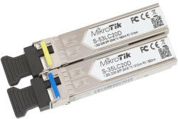 MikroTik SFP Module Single-Mode, Single LC UPC, 1, 25Gbit, 20km - S-3553LC20D (2db/csomag)