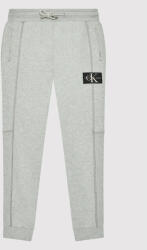 Calvin Klein Jeans Pantaloni trening Rib Blocking Badge IB0IB00715 Gri Regular Fit