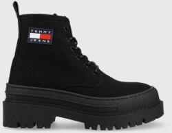 Tommy Jeans bakancs Foxing Boot fekete, női, platformos - fekete Női 41