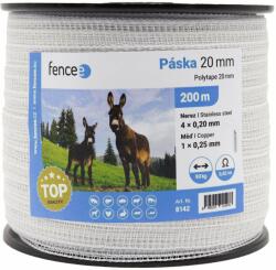 VNT electronics s. r. o - Fencee Fencee villanypásztor szalag, - fehér 200 m x 20 mm, 0.45 ohm/m, 90 kg