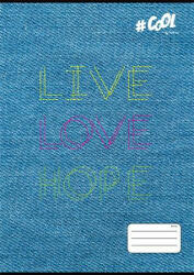 Victoria Füzet, tűzött, A4, kockás, 32 lap, COOL BY VICTORIA, "Live-love-hope", "87-32 (ISVFC86) - onlinepapirbolt