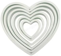  Műanyag sütemény kiszúró-6 darab szív