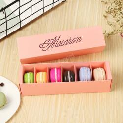  Macaron doboz barack színű 6 részes-10 darab