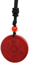 R. M. ékszer Kör metatron karneol medál zsinóron 3, 5cm (021976)