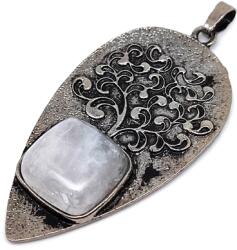 R. M. ékszer Csepp fém életfa hegyikristály medál 3x5cm (021997)