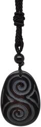 R. M. ékszer Csepp maori obszidián medál zsinóron 2, 5x3, 5cm (021947)