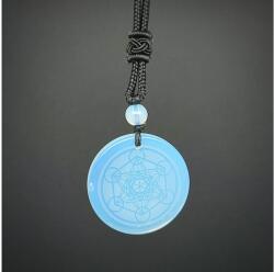 R. M. ékszer Ásvány nyakláncok Kör metatron opalit medál zsinóron 3, 5cm (021980)