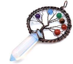 R. M. ékszer Életfa bronz drót csúcs opalit medál 5x9cm (021918)