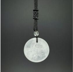 R. M. ékszer Kör spirál hegyikristály medál zsinóron 3, 5cm (021989)
