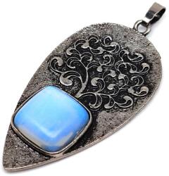 R. M. ékszer Csepp fém életfa opalit medál 3x5cm (022004)