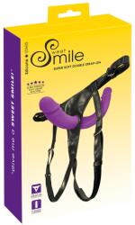 Sweet Smile - felcsatolható dupla dildó alsóval (lila-fekete)