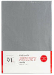 Jersey pamut gumis lepedő Acélszürke 180x200 cm +30 cm
