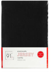  Jersey pamut gumis lepedő Fekete 160x200 cm +30 cm
