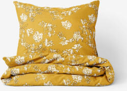 Goldea lenjerie de pat de lux din bumbac satinat - crini pe muștar 140 x 200 și 50 x 70 cm Lenjerie de pat