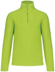 Kariban Uniszex galléros, 1/4 cipzáras mikropolár pulóver, Kariban KA912, Lime-S (ka912li-s)