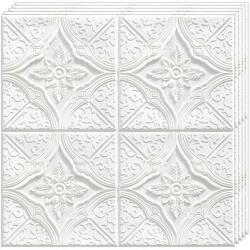 Teno Set 40x Tapet 3D Teno®, suprafata acoperire 19.6 mp, autoadeziv, Model Floral Diamant, 70x70 cm, alb